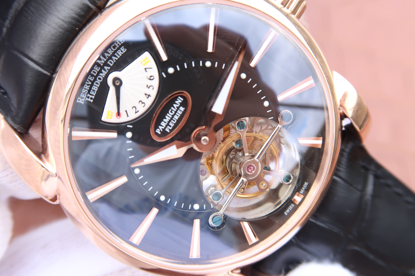 BM帕瑪強尼Tonda繫列PFH251腕錶，海鷗真陀飛輪AISI316L精鋼錶殼鍍金男士手錶